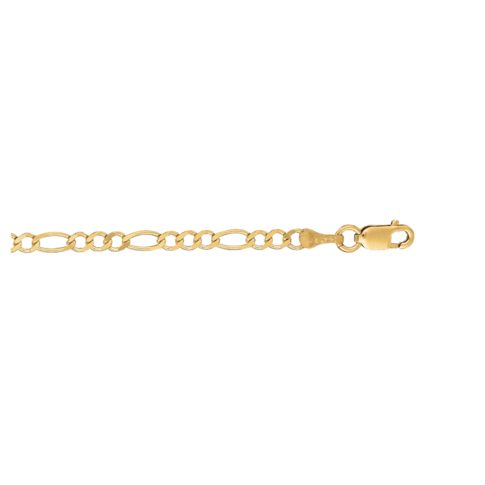 14K Gold 2.8mm Figaro Chain Anklet