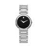 Movado Concerto Black Dial Stainless Steel Ladies Watch