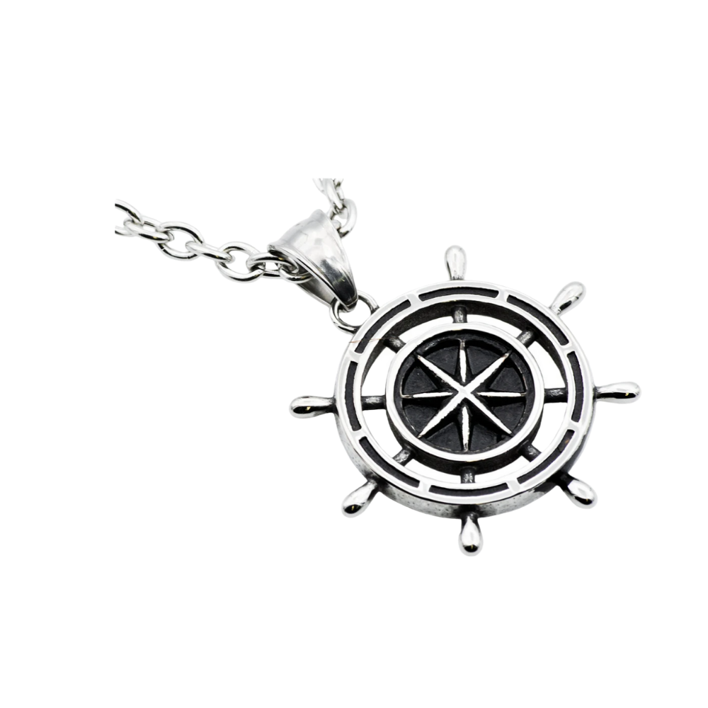 Stainless Steel Ship Helm Pendant
