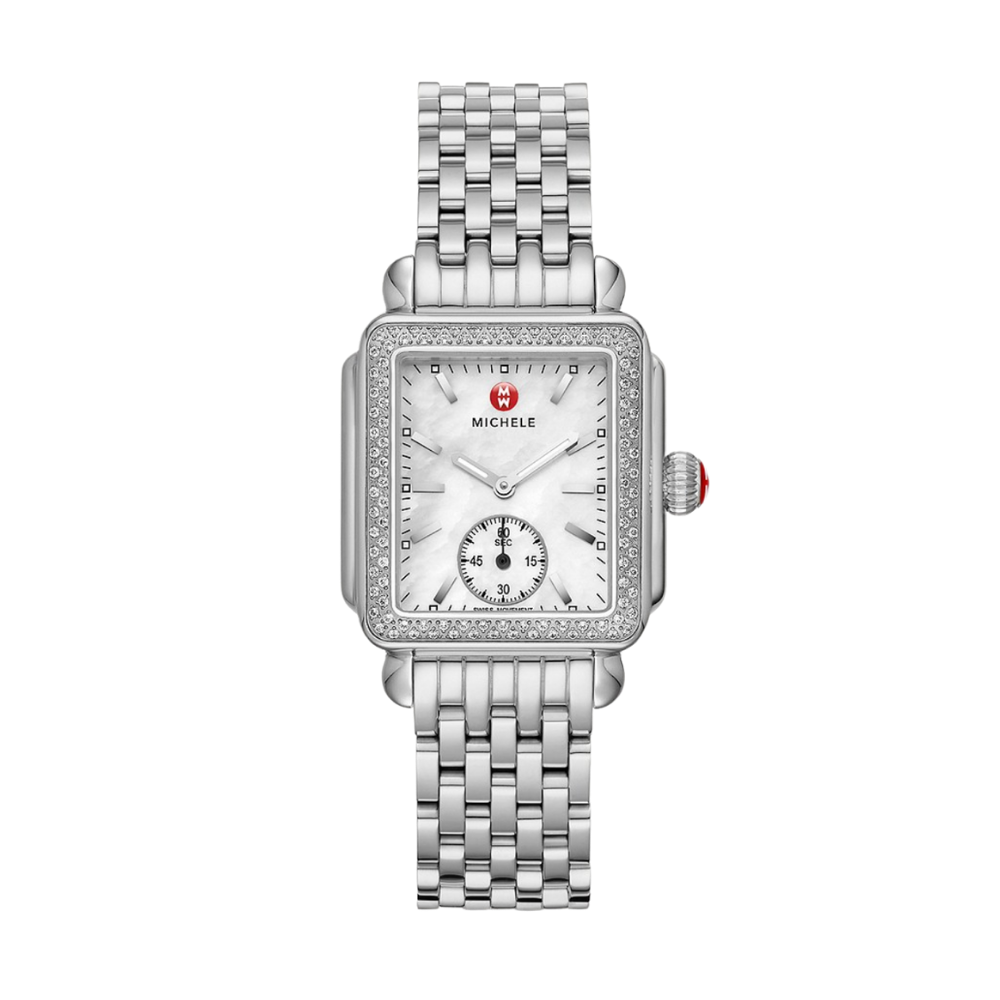 Michele Deco Mid Stainless Diamond Watch