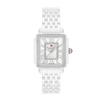 Michele Deco Madison Mid White Ceramic Diamond Watch