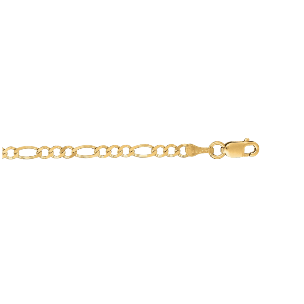 14K Gold 3.1mm Figaro Chain