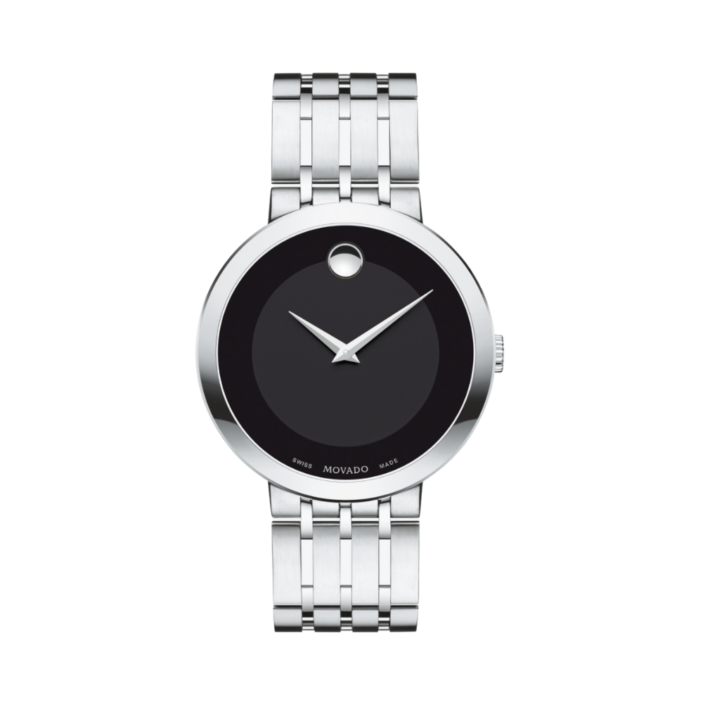 Black movado outlet watch men's