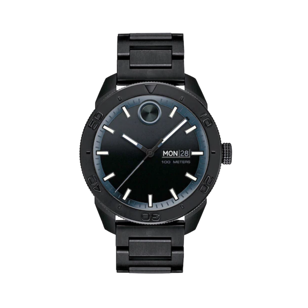 Movado Bold Black Dial Men's Stainless Steel Watch