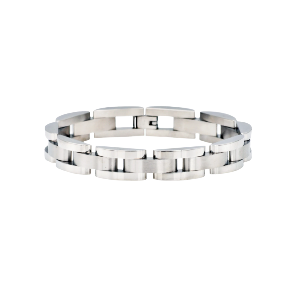 Curved Link Stainless Steel Bracelet