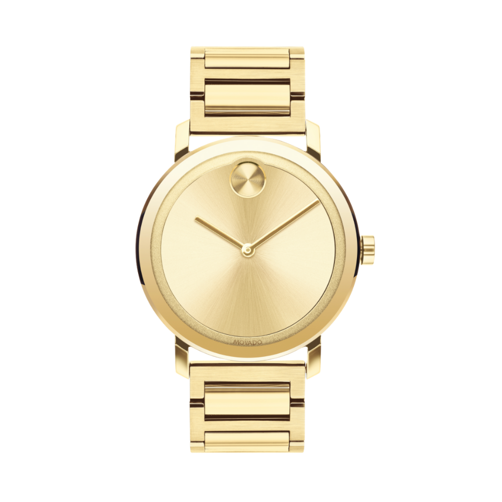Movado Bold Gold Dial Yellow Gold Ion-plated Men's Watch