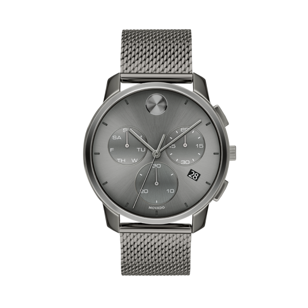 Movado Bold Thin Chronograph Quartz Grey Dial Men's Watch