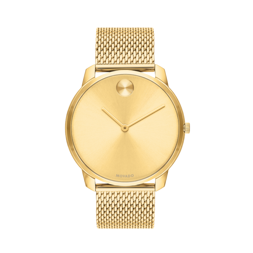 Movado Bold Quartz Gold Dial Yellow Gold Ion-plated Men's Watch