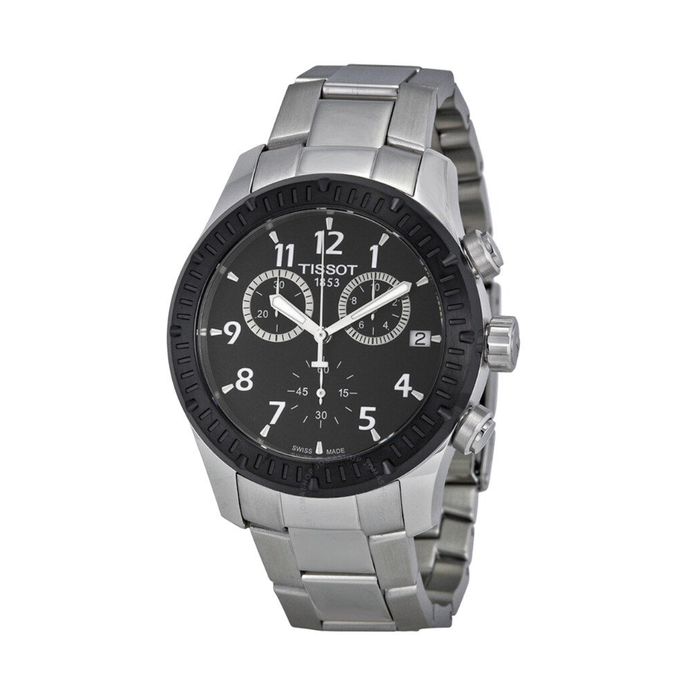 Tissot V8 Chronograph Black Dial Men's Watch