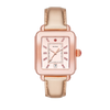Michele Deco Sport High Shine Pink Gold and Pink Leather Watch