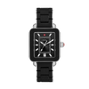 Michele Deco Sport Silver-Tone Black Wrapped Silicone Watch