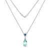 Sapphire and Green Amethyst Diamond Necklace