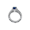 Platinum Diamond and Sapphire Engagement Ring