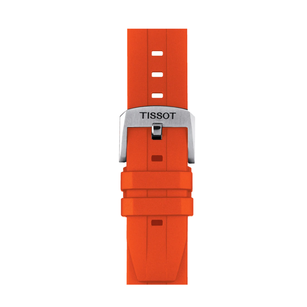 Tissot mens watch orange strap sale