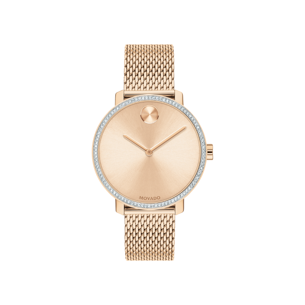 Movado Bold Shimmer Pale Rose Gold PVD Ladies Watch
